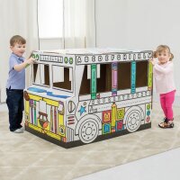 Bankers Box Ausmalbild weiß Spielhaus Bus, 1 St.