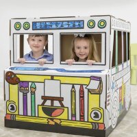 Bankers Box Ausmalbild weiß Spielhaus Bus, 1 St.