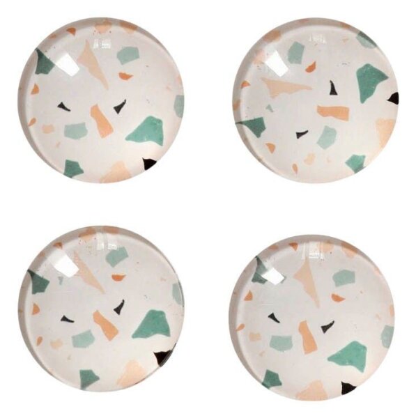 Zeller Terrazzo Magnete Motiv, Kunststoff Ø 2,5 x 0,8 cm, 4 St.