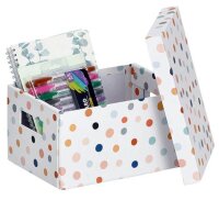 Zeller Dots Aufbewahrungsbox weiß, mit Punkten, 1 St.