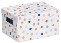 Zeller Dots Aufbewahrungsbox weiß, mit Punkten, 1 St.