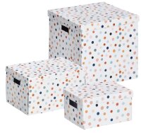 Zeller Dots Aufbewahrungsbox weiß, mit Punkten, 1 St.