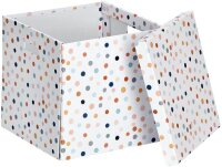 Zeller Dots Aufbewahrungsbox weiß, mit Punkten 33,5...