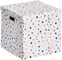 Zeller Dots Aufbewahrungsbox weiß, mit Punkten 33,5...