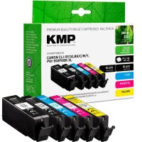 KMP  2x schwarz, cyan, magenta, gelb Druckerpatronen...