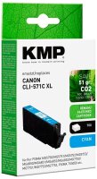KMP  cyan Druckerpatrone kompatibel zu Canon CLI-571 XL C