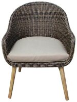 Garden Pleasure Sitzgruppe PUEBLO/ ARVADA taupe, natur Kunststoff, Holz, 5-teilig