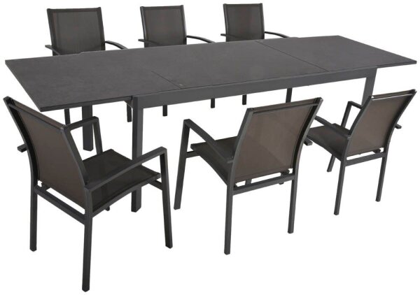 Garden Pleasure Sitzgruppe NEREA, schwarz Metall, 7-teilig