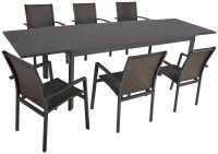 Garden Pleasure Sitzgruppe NEREA, schwarz Metall, 7-teilig