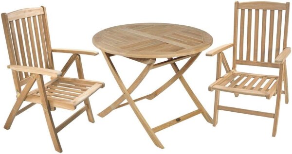 Garden Pleasure Sitzgruppe SOLO, natur Holz, 3-teilig