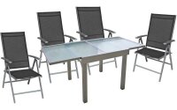 Garden Pleasure Sitzgruppe LOLA dunkelgrau, grau Metall,...