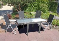 Garden Pleasure Sitzgruppe LOLA dunkelgrau, grau Metall, 5-teilig