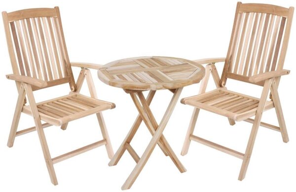 Garden Pleasure Sitzgruppe JAVA, natur Holz, 3-teilig