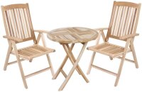 Garden Pleasure Sitzgruppe JAVA, natur Holz, 3-teilig