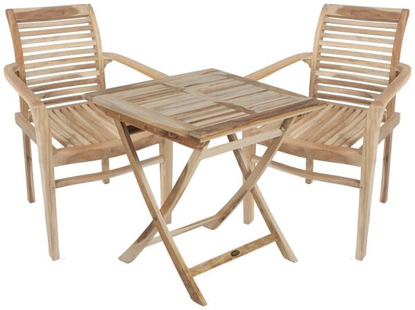 Garden Pleasure Sitzgruppe JAVA, natur Holz, 3-teilig