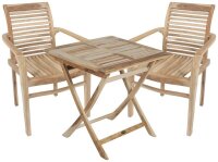 Garden Pleasure Sitzgruppe JAVA, natur Holz, 3-teilig
