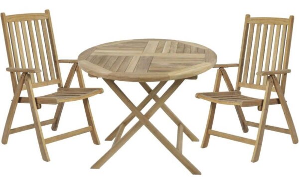 Garden Pleasure Sitzgruppe SOLO, natur Holz, 3-teilig