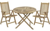 Garden Pleasure Sitzgruppe SOLO, natur Holz, 3-teilig
