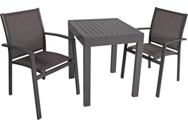 Garden Pleasure Sitzgruppe ELENA, anthrazit Metall, 3-teilig