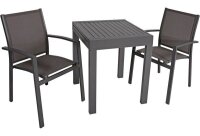 Garden Pleasure Sitzgruppe ELENA, anthrazit Metall, 3-teilig