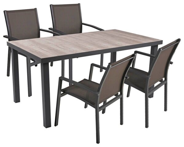 Garden Pleasure Sitzgruppe RANA, anthrazit Metall, 5-teilig
