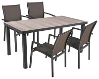 Garden Pleasure Sitzgruppe RANA, anthrazit Metall, 5-teilig