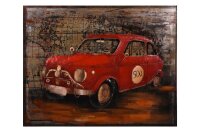 Garden Pleasure Wandbild 3D rotes Auto, Metall