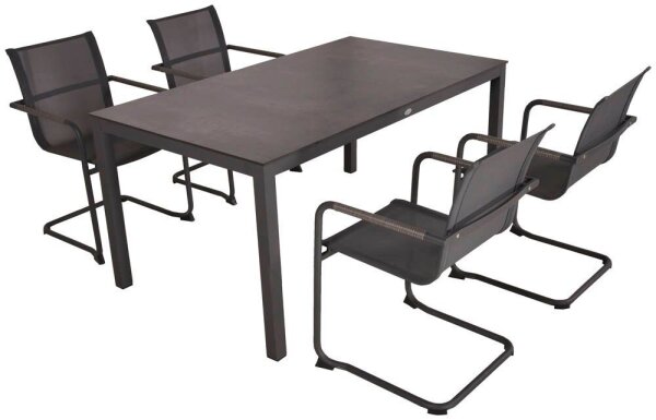 Garden Pleasure Sitzgruppe SOPHIA, grau Metall, 5-teilig