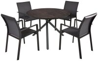 Garden Pleasure Sitzgruppe SOPHIA mittelgrau, pfefferschwarz Metall, 5-teilig