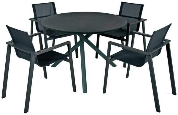 Garden Pleasure Sitzgruppe SOPHIA, pfefferschwarz Metall, 5-teilig