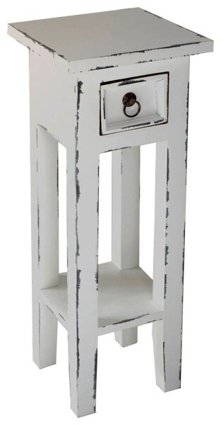Garden Pleasure PADEA Beistelltisch quadratisch Massivholz weiß 25,0 x 25,0 x 67,0 cm, 1 St.