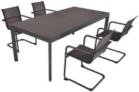 Garden Pleasure Sitzgruppe NEREA anthrazit Metall, 5 tlg.