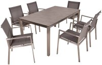 Garden Pleasure Sitzgruppe SIENNA, taupe Metall, 7-teilig...