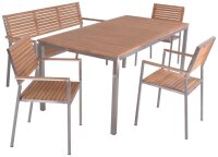 Garden Pleasure Sitzgruppe DENVER, silber Holz, Metall, 5...