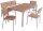 Garden Pleasure Sitzgruppe DENVER, silber Holz, Metall, 5 tlg.  ( 304767-1 )