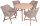 Garden Pleasure Sitzgruppe ARVADA/OAKLAND hellgrau, natur Kunststoff, Holz