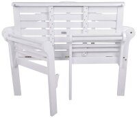 Garden Pleasure Gartenbank PATTAYA 985181 weiß Holz 124,0 cm
