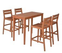 Garden Pleasure Bartisch-Set MAINE beige, natur Holz,...