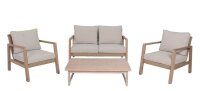 Garden Pleasure Loungegruppe SAN MATEO beige, braun Holz,...