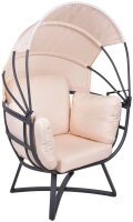 Garden Pleasure Loungesessel DELOS beige, schwarz Metall