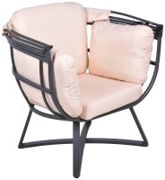 Garden Pleasure Loungesessel DELOS beige, schwarz Metall