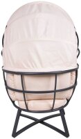 Garden Pleasure Loungesessel DELOS beige, schwarz Metall
