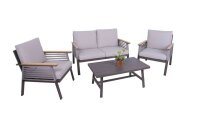 Garden Pleasure Loungegruppe DENIA beige, braun Metall,...