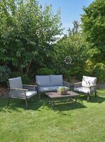 Garden Pleasure Loungegruppe DENIA beige, braun Metall, 12-teilig