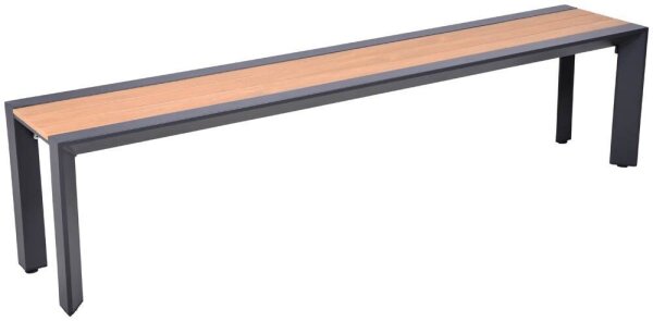 Garden Pleasure Sitzbank SILEA 305474 anthrazit, holz-optik natur Metall 180,0 cm