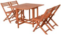 Garden Pleasure Sitzgruppe ANAHEIM, braun Holz, 5-teilig