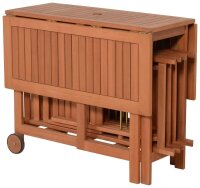Garden Pleasure Sitzgruppe ANAHEIM, braun Holz, 5-teilig