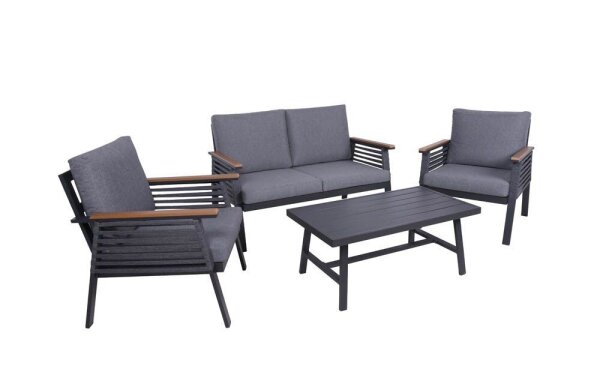Garden Pleasure Loungegruppe DENIA grau, anthrazit Metall, 12-teilig
