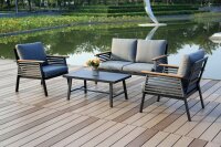 Garden Pleasure Loungegruppe DENIA grau, anthrazit Metall, 12-teilig