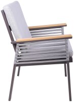 Garden Pleasure Gartenstühle mit Armlehnen DENIA beige, Metall, 2 St.